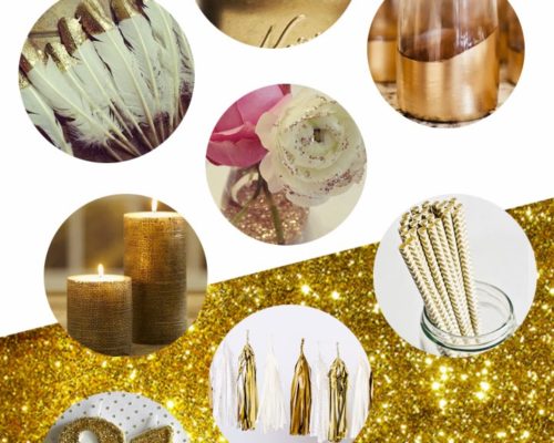 GOLD, WHITE, AND BURLAP INSPIRATION BOARD